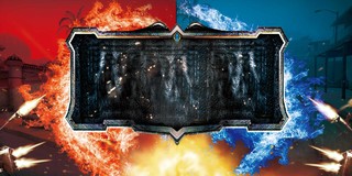 蓝红对决王者荣耀游戏主题比赛海报背景素材